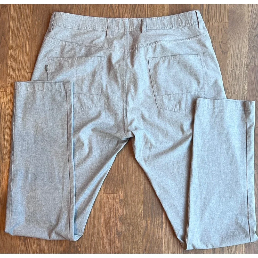 Linksoul Boardwalker Mens 34R Grey Heather Performance Golf Pants Straight Leg